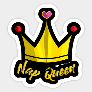 Nap Queen, girls and Women, Cute Funny Sticker